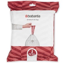 Brabantia PerfectFit Müllbeutel Code J (23 l), 40 Beutel – Weiß