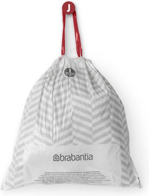 Brabantia PerfectFit Bin Bags Code J ( 23L),  40 Bags - White
