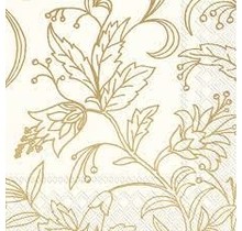 Serviettes IHR Fleur Dorée Crème Or