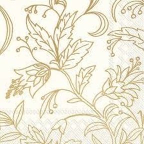 IHR Napkins Golden Flower Cream Gold