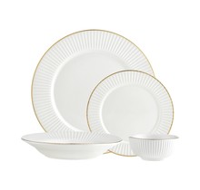 Godinger Gatherings Dinnerware set Inventure Gold 16 Pcs Set
