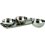 S/3 Min Hammered Bowls W/ Tray