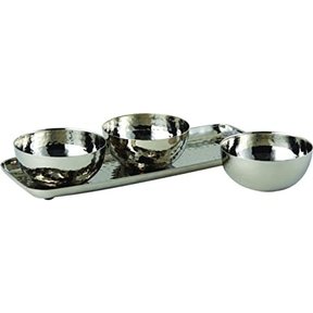 S/3 Min Hammered Bowls W/ Tray