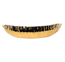 Crumpled Edge Gold Oval 14X7