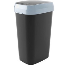 Poubelle Kis Dual Swing L Noir 50l 31x42xh62cm