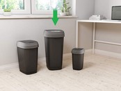 Kis Dual Swing Bin L Black 50l 31x42xh62cm