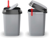 Kis Dual Swing Bin L Black 50l 31x42xh62cm
