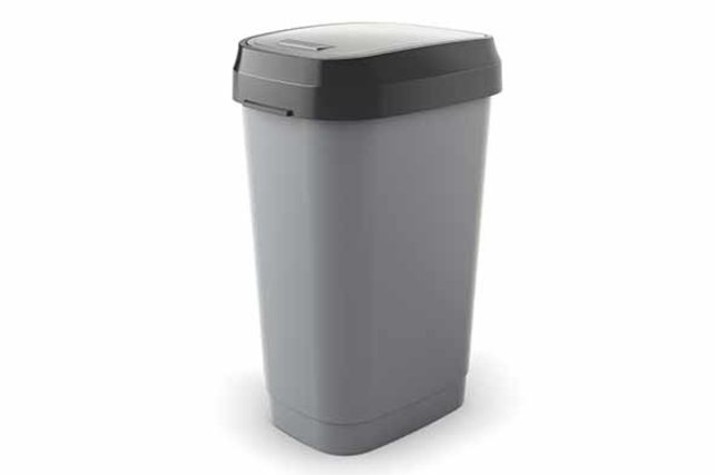 Curver Dual Swing Bin L Grey 50l 31x42xh62cm