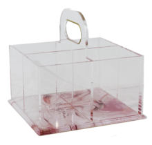 4-teiliger Besteckhalter aus Acryl – Marmor Roségold