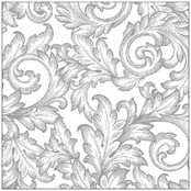 Serviettes Ambiente Baroque Argent/Blanc