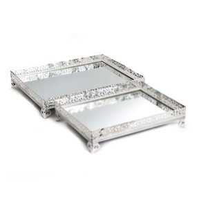 Paldinox Set Mirror Tray Silver Plated 39X30X7cm Large