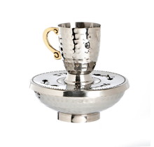 Paldinox Mayim Acronim S/S Cup Bowl / Hammered Decor Gold Handle
