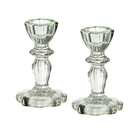 Pair of Glass Candlesticks