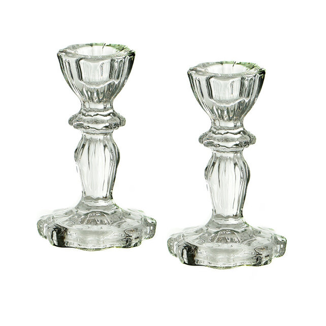Paldinox Pair of Glass Candlesticks