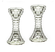 Paldinox Pair of Glass Candlesticks 14.5cm