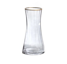 Paldinox Glass Vase Grey Gold Rim H28D15cm