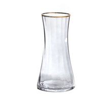 Vase en verre Paldinox bord gris or H28D15cm