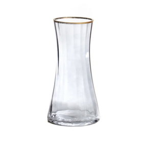 Paldinox Glass Vase Grey Gold Rim H28D15cm