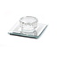 Paldinox Paldinox Crystal Salt Cellar Glass Base Square Silver Print - Ø 9cm