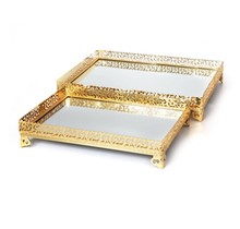 Paldinox Set of 2 Mirror Trays - Gold Plated