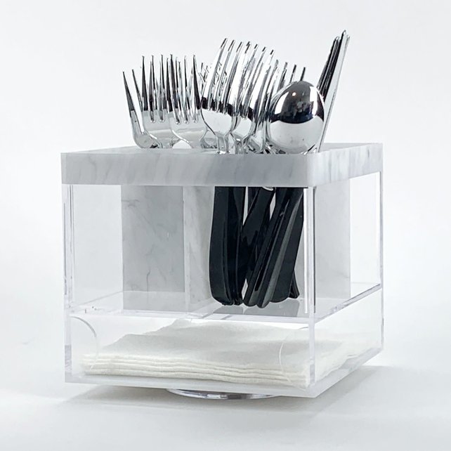 Waterdale Silverware Caddy Carré Marbre