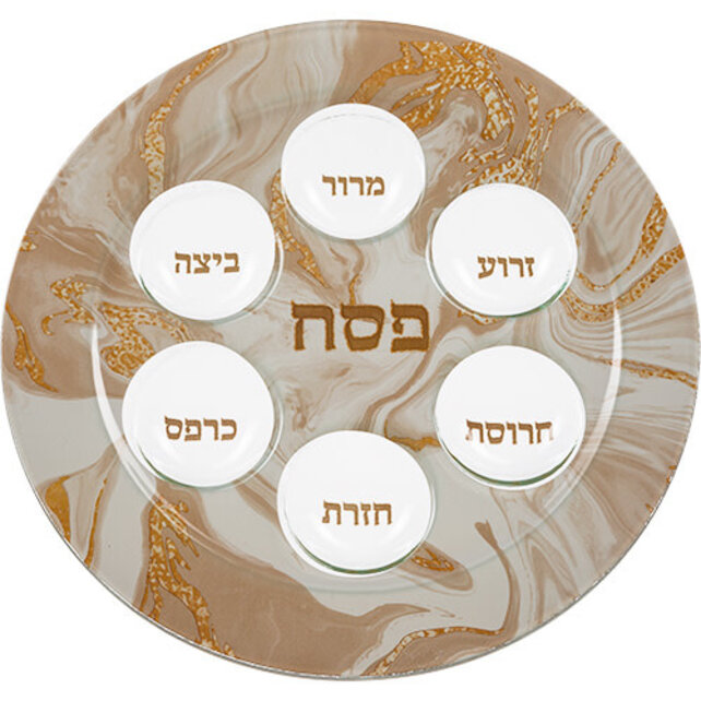 Art Glass Passover Plate 35Cm