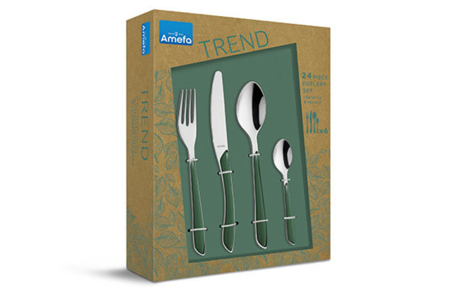 Eclat Cutlery Set - 24 pcs - Forest Green