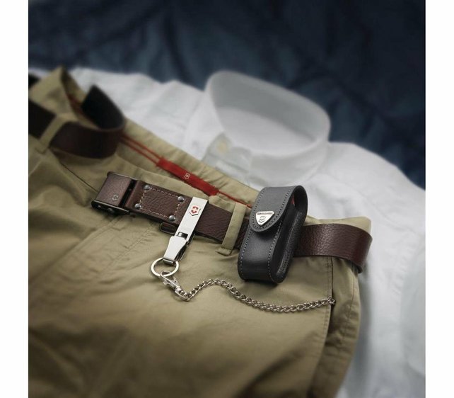 Victorinox Gordeletui Zwart Leder