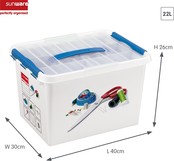 Sunware Naaidoos met inzet 22L Wit Blauw - 40 x 30 x 26 cm - Q-line