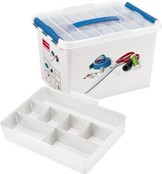 Sunware Naaidoos met inzet 22L Wit Blauw - 40 x 30 x 26 cm - Q-line