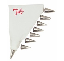 Sac seringue, 8 embouts, acier inoxydable, blanc - Tala