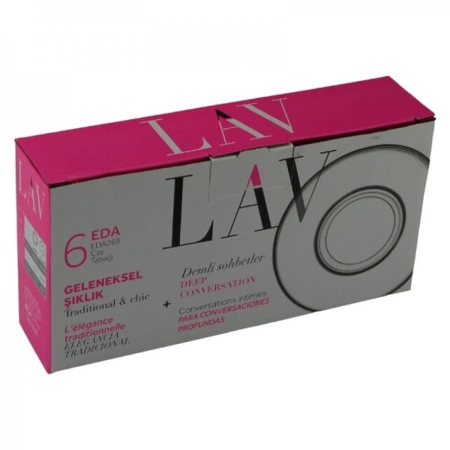 LAV Glass Round Tea Saucers, Non-Lead Clear Tea Plates, 6 Pcs, 11.5cm