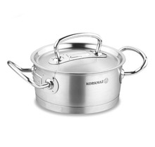 Korkmaz Proline Professional Series 2,8 Liter Roestvrijstalen Lage Braadpan met Deksel in Zilver