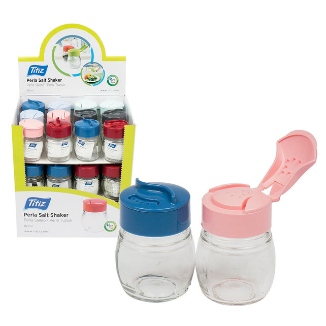 Salière et poivrière en verre Titiz