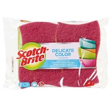 Scotch-Brite Delicate Colour Synthetic Sponges, Red-Pink