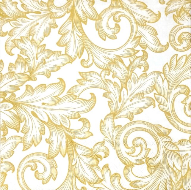 Serviettes Ambiente Baroque Or/Blanc