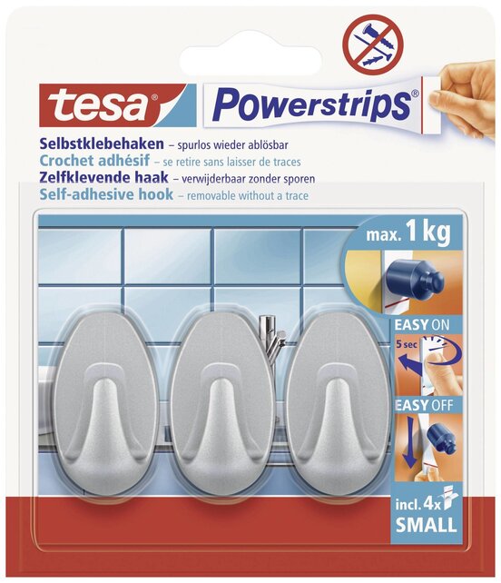 Tesa PS Haaken Small Oval Matt Chrom
