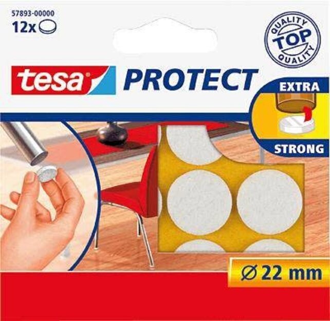 Tesa Vilt Rond 22mm blanc