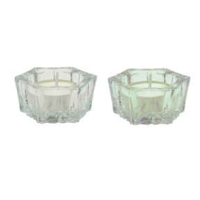 Crystal Tealight Holder Glass 2pcs