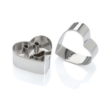 Heart Shape Smiley Cookie Cutter - Set Of 2