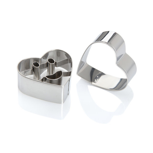Cookie Cutter Heart Smile Shape - Set Of 2