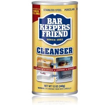 Bar Keepers Friend Cleanser Nettoyant en poudre – 340 g – Nettoyant multi-usages pour acier inoxydable, porcelaine, céramique