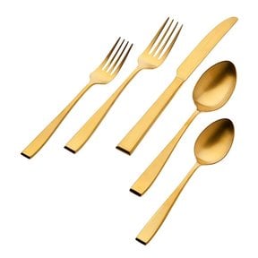 Ensemble de couverts 20 pièces Godinger Flagstaff Matte Gold SS, service pour 4