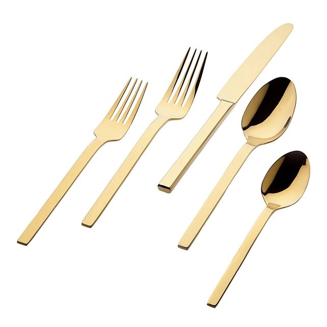 Godinger Atlas Mirror Gold Stainless Steel 20 Piece Flatware Set, Service For 4
