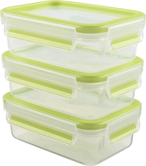 Emsa Clip & Close 550ml Set van 3 Dozen Transparant PROMO