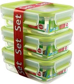 Emsa Clip & Close 550ml Lot de 3 Boites Transparentes PROMO