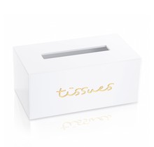 Waterdale White Lucite Classic Tissue Box White