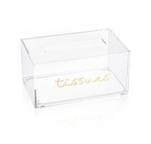 Waterdale White Lucite Classic Taschentuchbox, transparent