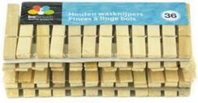 Bobrush Wasknijper Hout 36 St.