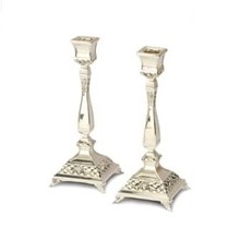 Paldinox Silver Plated Pair Of Candle Holders - h17.3cm